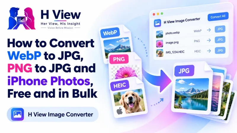 How to Convert WebP to JPG, PNG to JPG and iPhone Photos, Free and in Bulk
