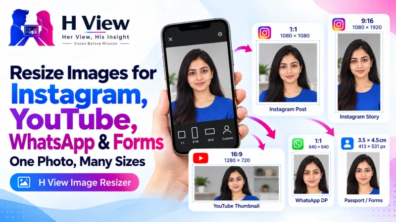 How to Resize Images for Instagram, YouTube Thumbnails, WhatsApp DP and Forms