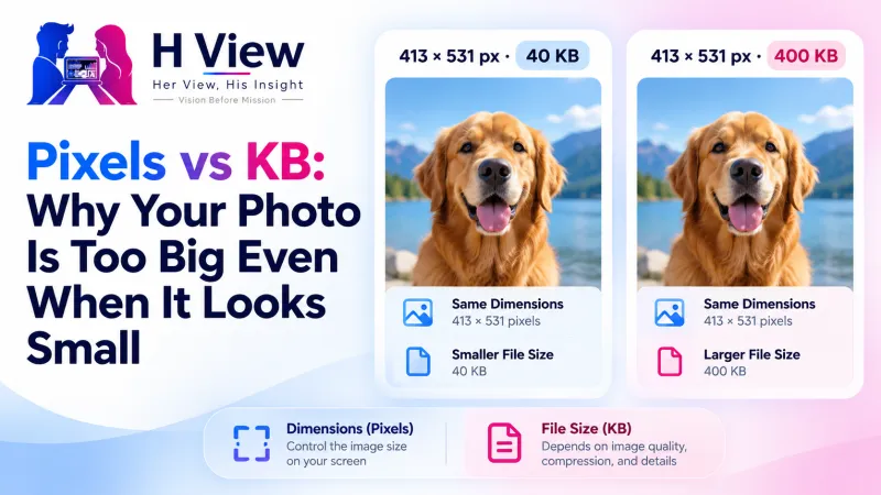 Pixels vs KB: Why Your Photo Is Too Big Even When It Looks Small