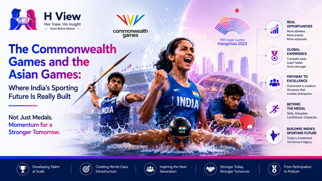 Commonwealth Games and Asian Games highlighting India's journey toward Olympic success.
