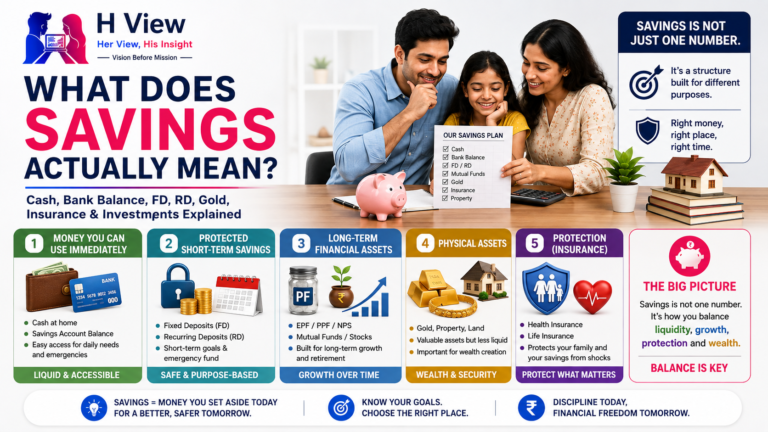 What Does “Savings” Actually Mean? Cash, Bank Balance, FD, RD, Gold, Insurance and Investments Explained